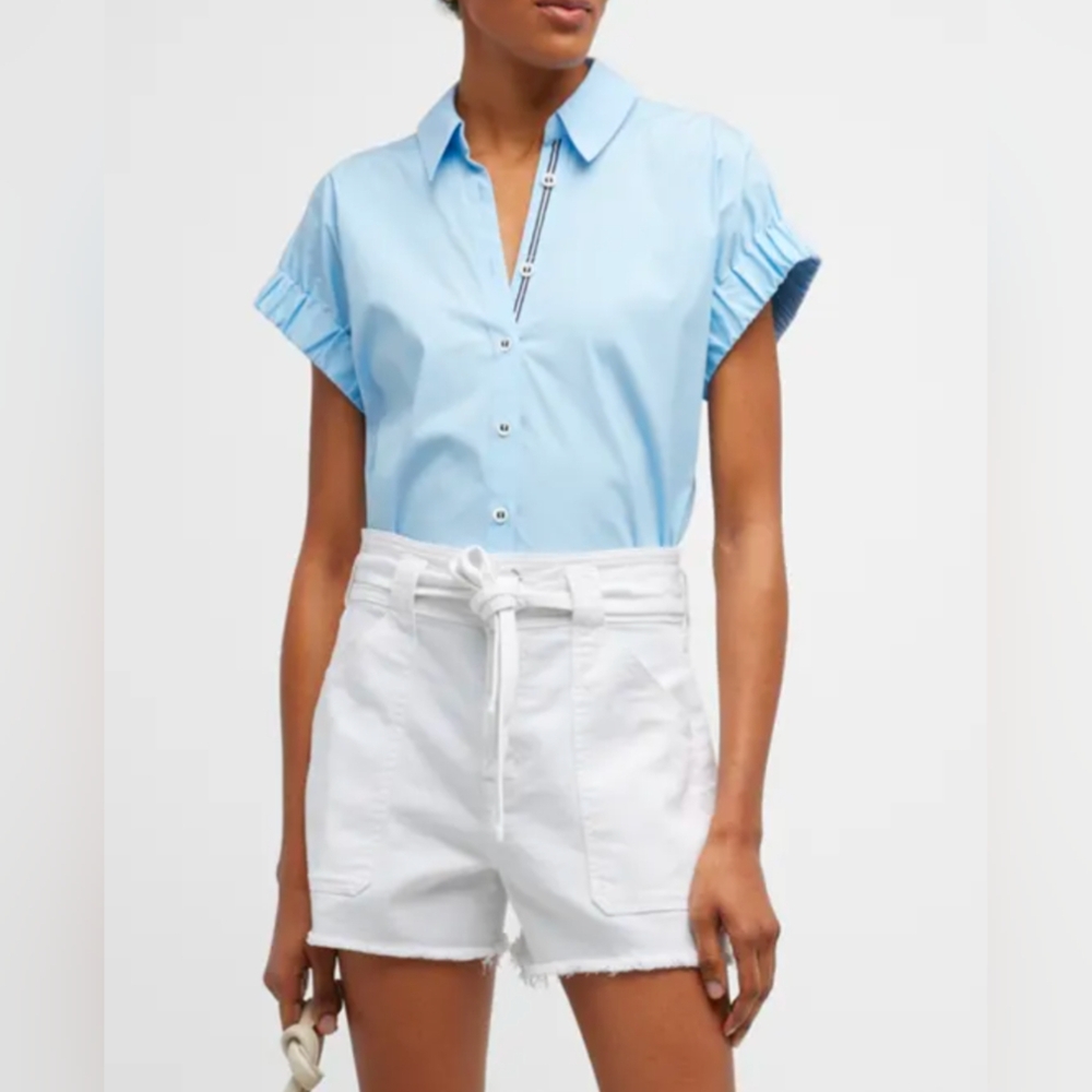 Veronica Beard blue button down blouse size 0